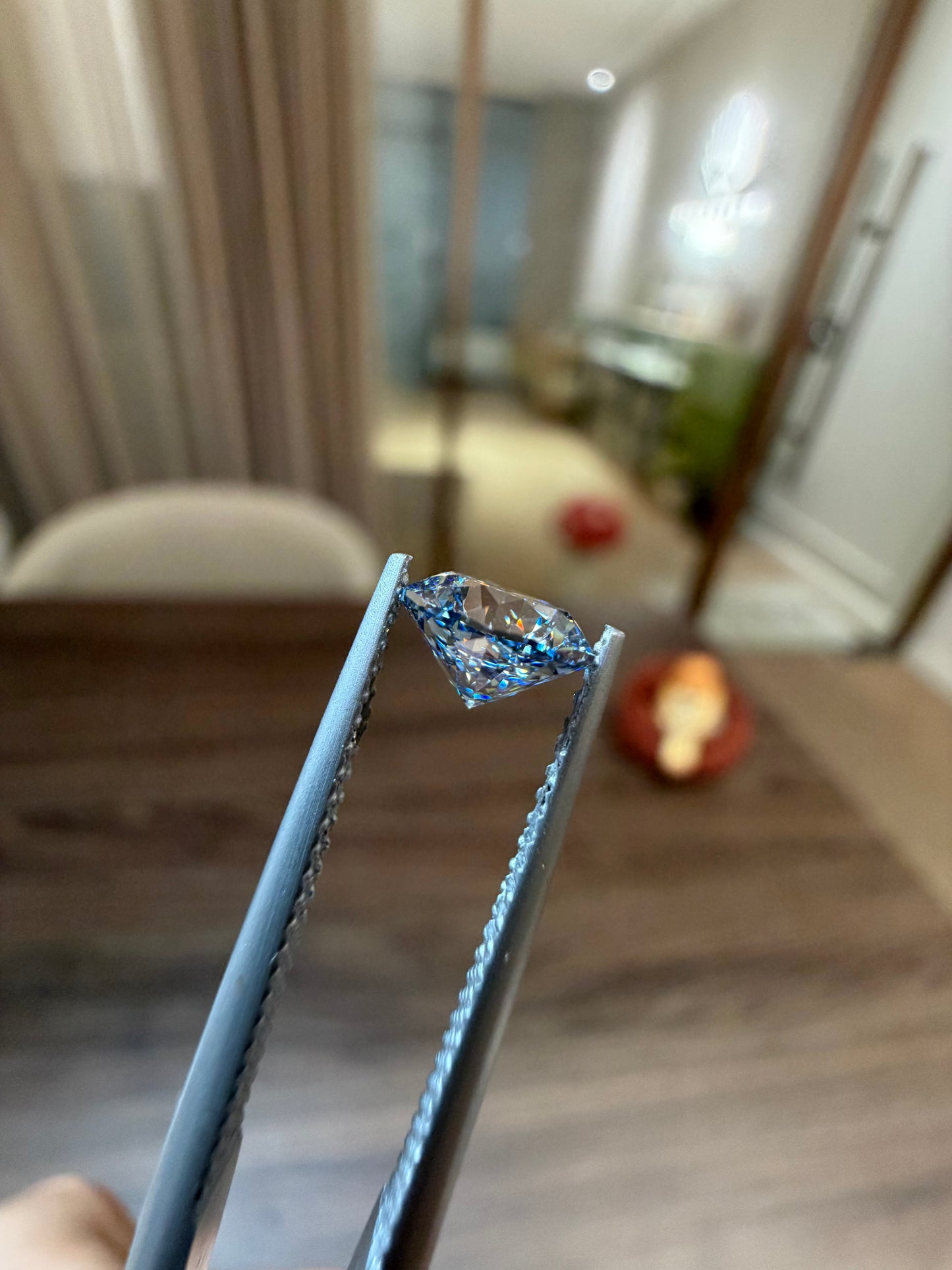 Blue Lab-Grown Diamond | 1.05CT Decagonal HPHT | VVS2 | Beyond Round