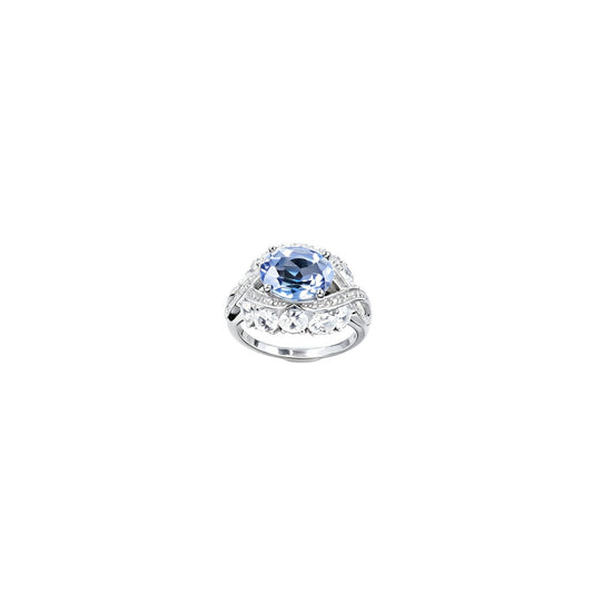 Lab Sapphire Ring S925 Sterling Silver Oval Diamond Hollow Design, Women's Evening Wedding - Photo 5
