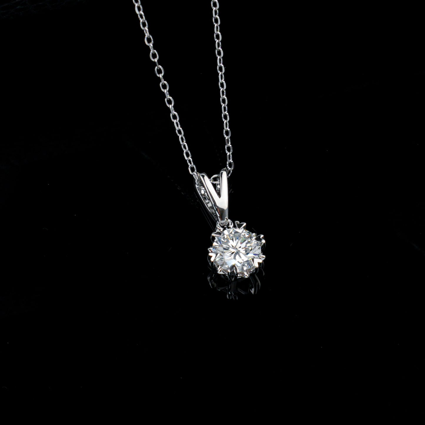 925 Sterling Silver Lab Diamond Six-Prong Choker Necklace, Premium Birthday Gift - Photo 4