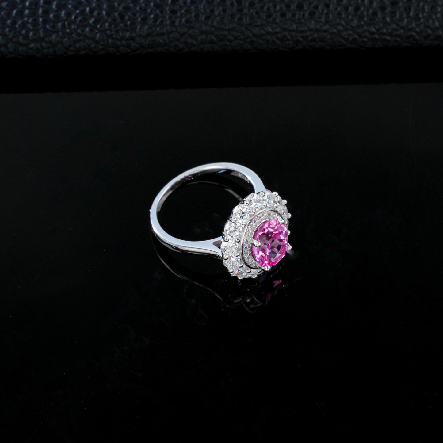 S925 Lab Padparadscha Pink Sapphire Ring Jewellery Premium - Photo 4