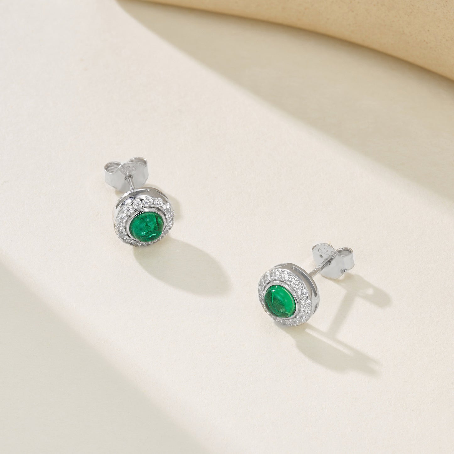 S925 Sterling Silver Lab Emerald Earrings, Versatile Premium Earrings - Photo 5