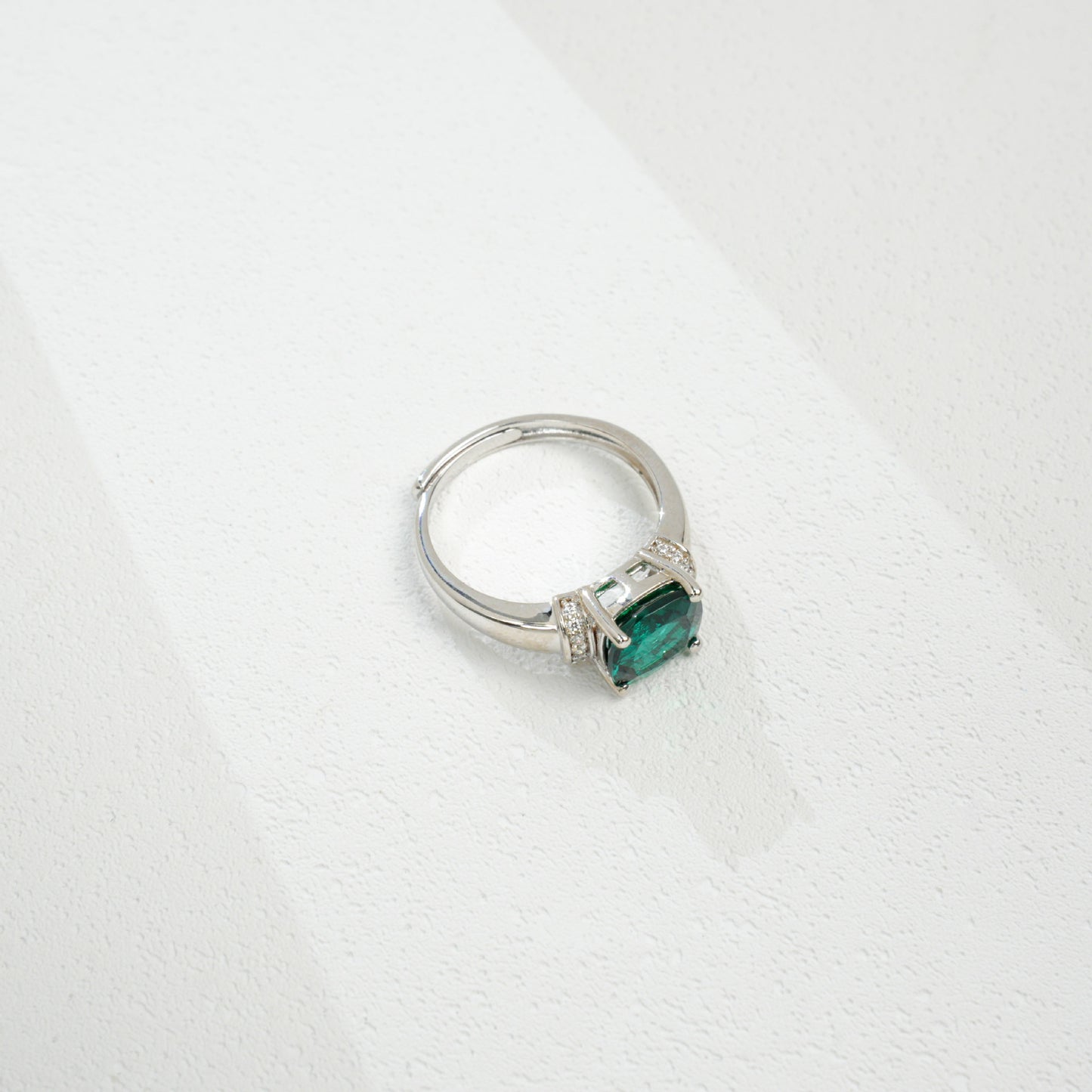 Lab Emerald 925 Silver Ring for Women, Luxurious Premium Vintage - Photo 4