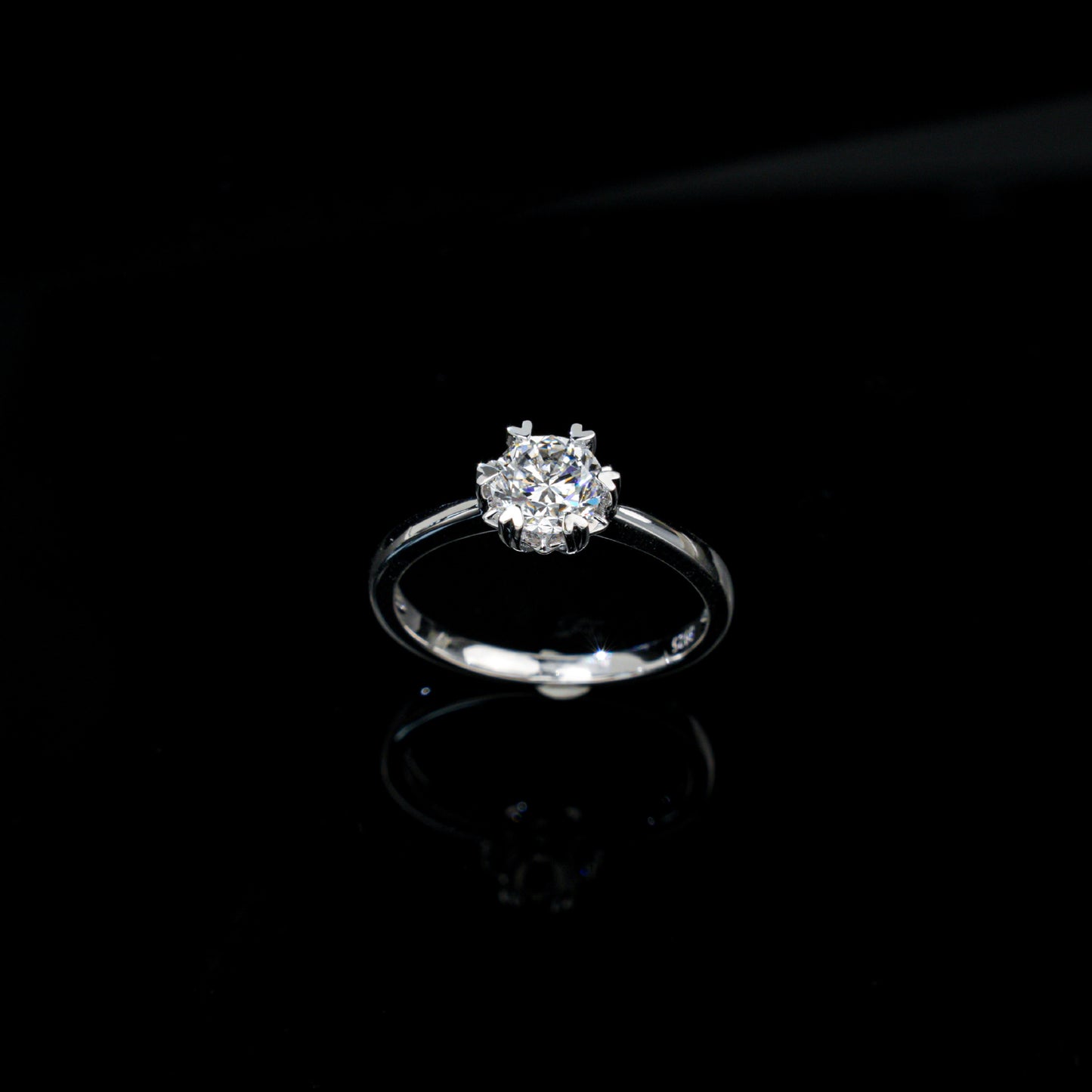 S925 Silver Heart 6-Claw Ring, Romantic Proposal Engagement - Photo 4