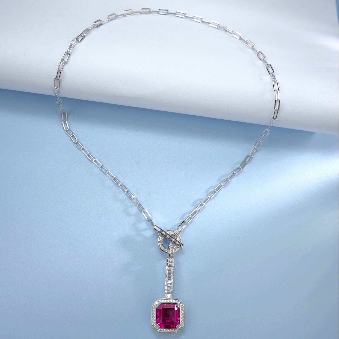 S925 Lab Ruby Necklace, Premium Necklace - Photo 5