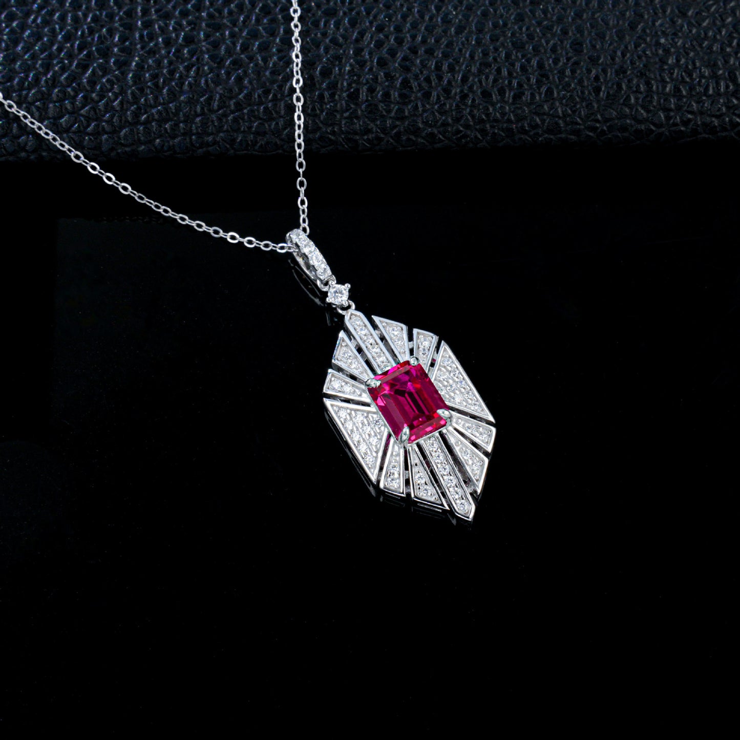S925 Silver Geometric Hollow coloured Gemstone Pendant, Vintage Stone Jewellery - Photo 4