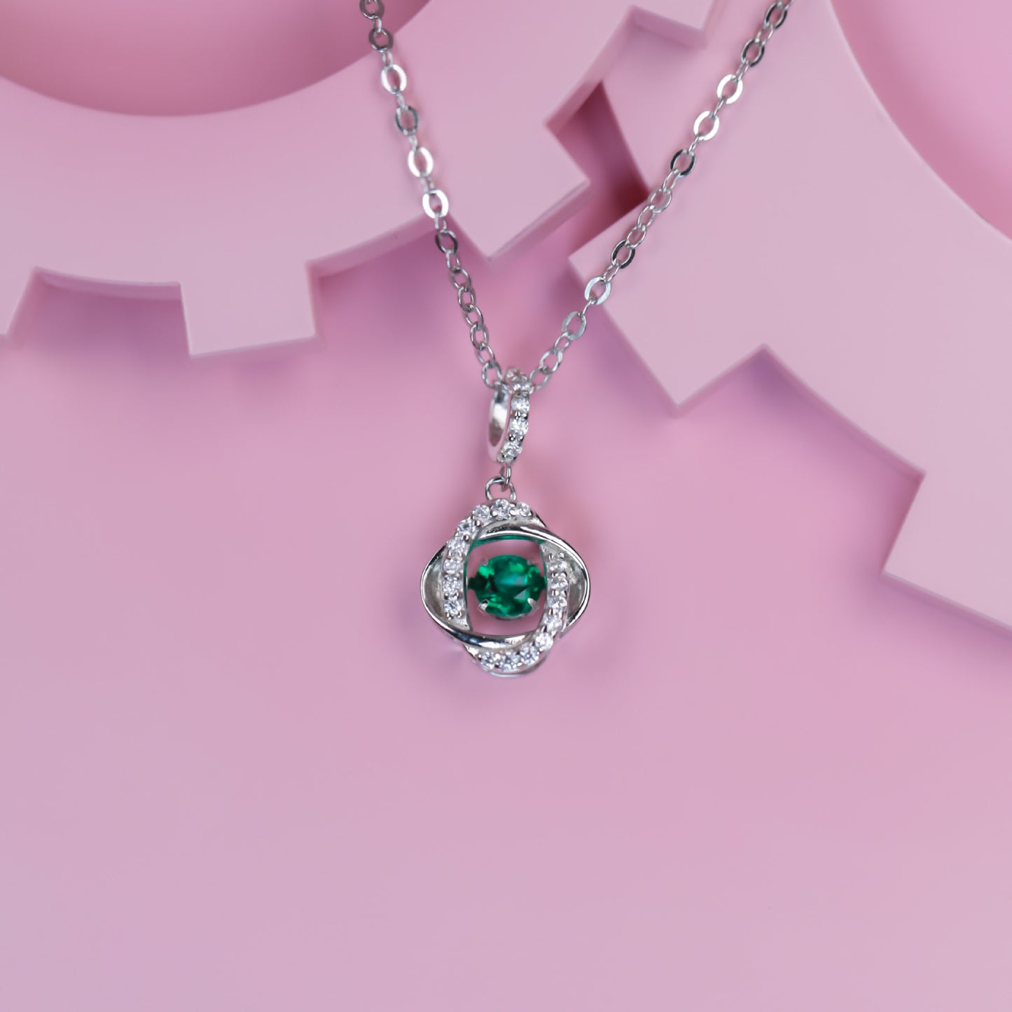 S925 Sterling Silver Lab Emerald Necklace, Design Gift Birthday - Photo 4