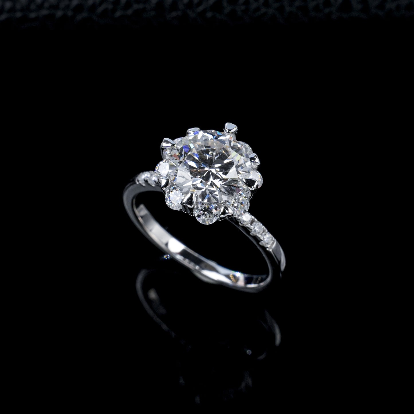 S925 Silver Lab Diamond Snowflake Halo Full Ring, Proposal Engagement Birthday - Photo 6