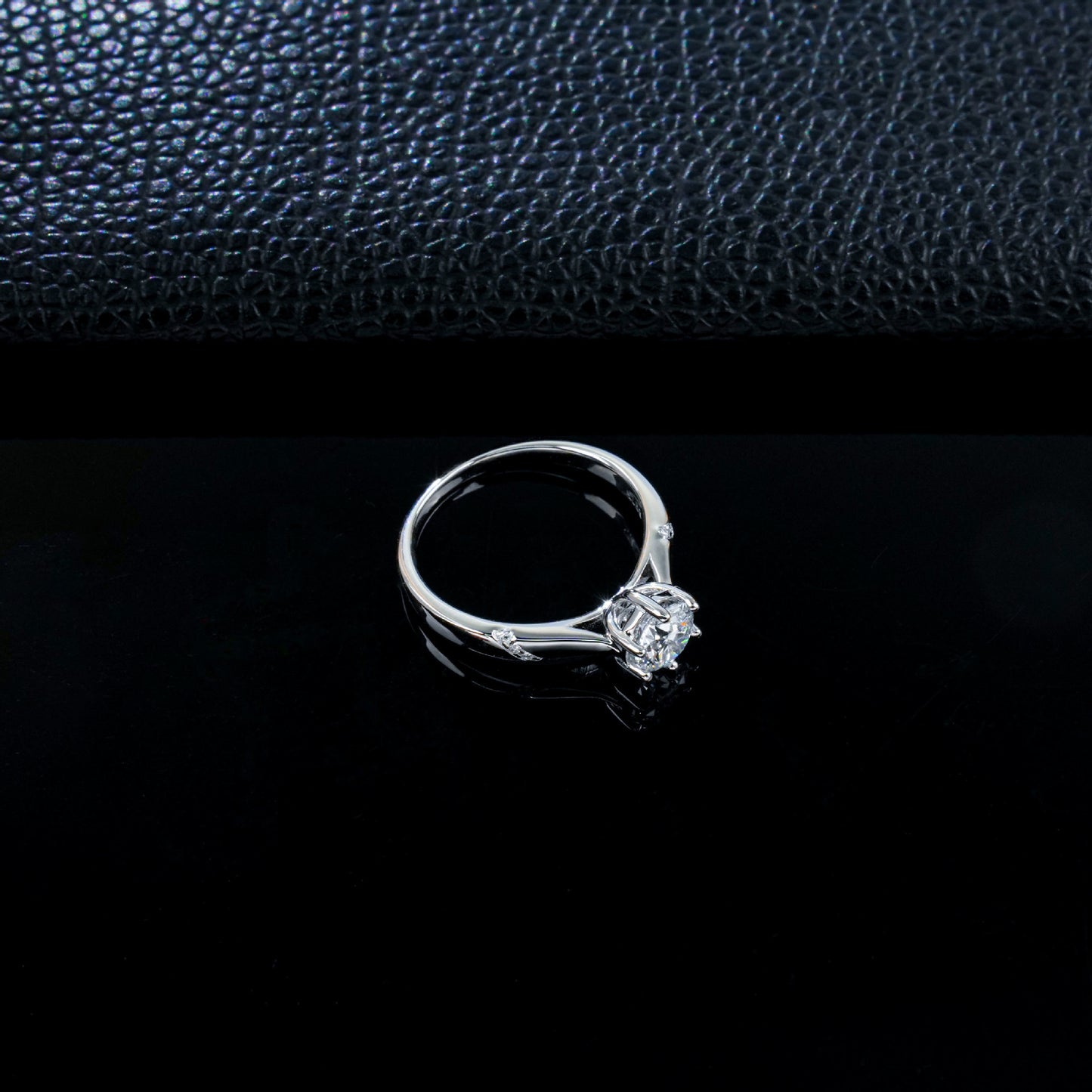 S925 Silver 6-Claw Stone Ring, Simple Proposal Wedding - Photo 4