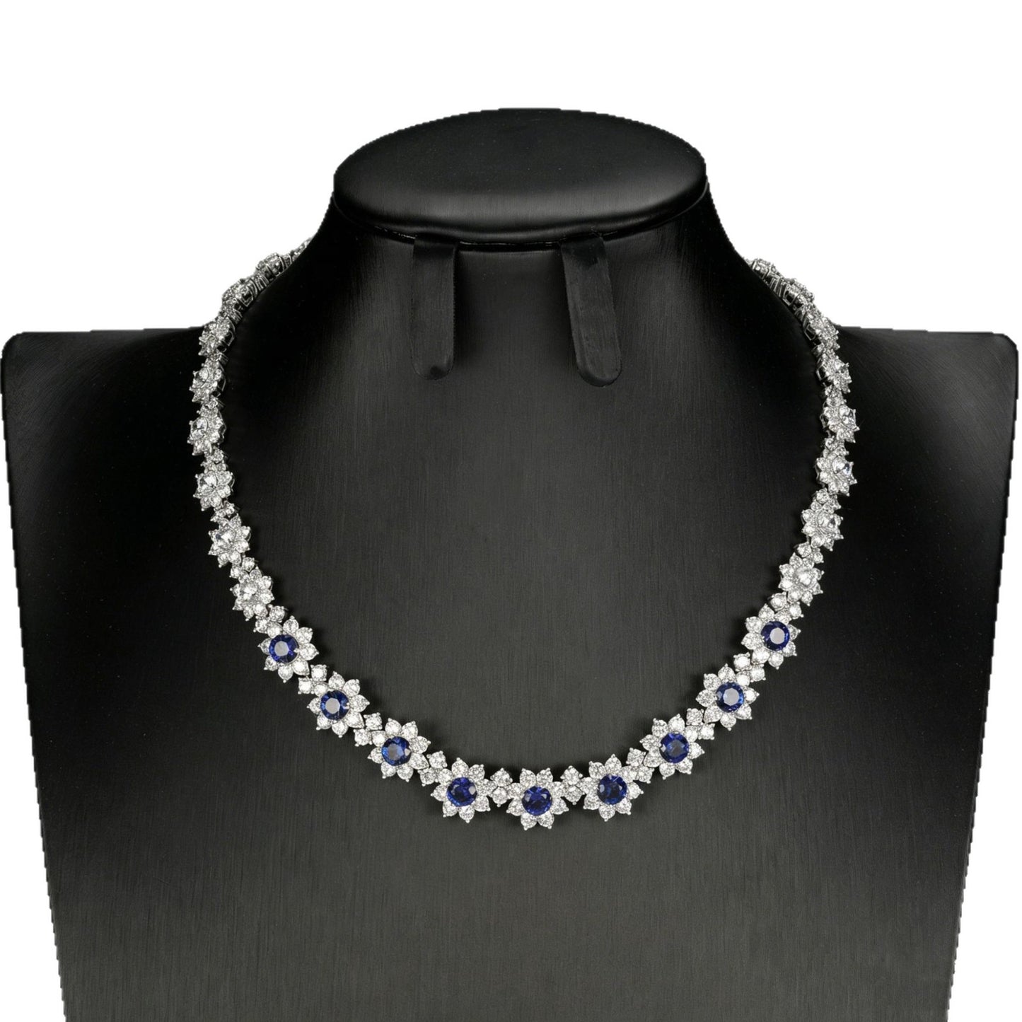 Lab Sapphire Necklace S925 Silver Premium, Party - Photo 5