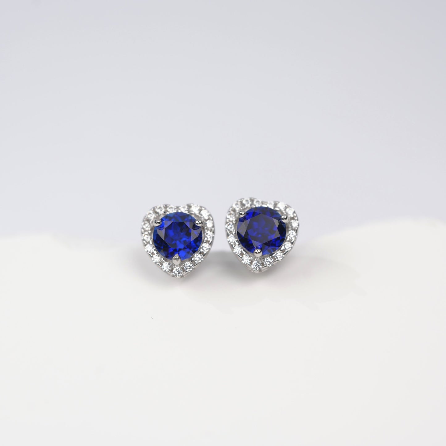 Lab Sapphire Earrings 925 Sterling Silver Heart Shape, Live-Selling Hot Style - Photo 4