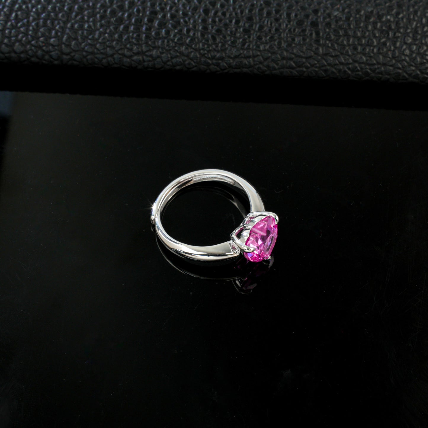 925 Sterling Silver Lab Padparadscha Ring, Versatile Gift - Photo 4