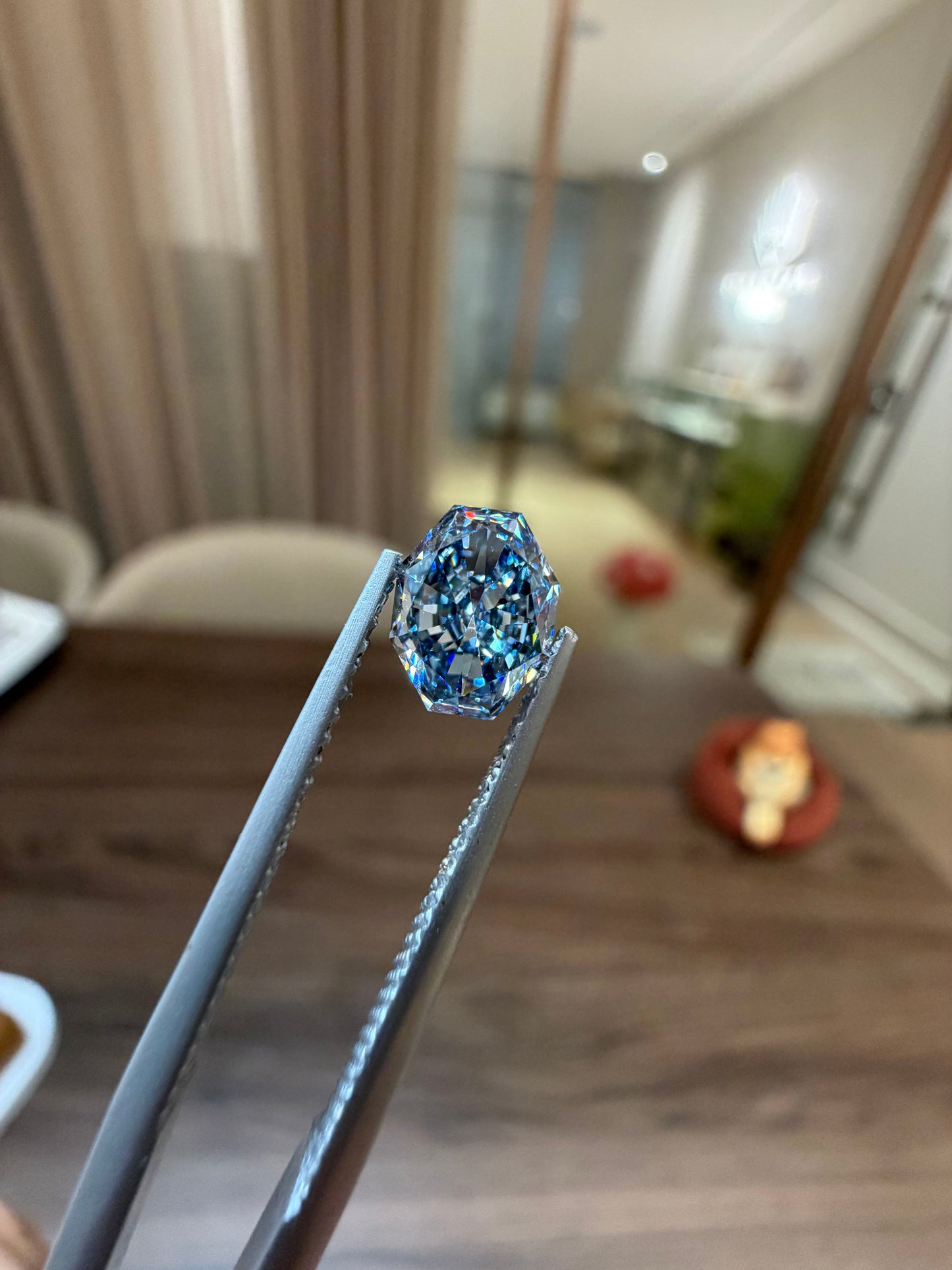 Blue Lab-Grown Diamond | 1.00CT Octagonal HPHT | VS2 | Baroness Cut