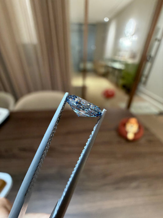 Blue Lab-Grown Diamond | 1.00CT Octagonal HPHT | VS2 | Baroness Cut