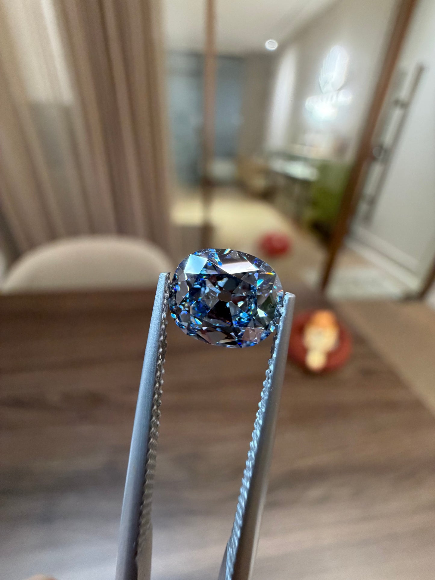 Blue Lab-Grown Diamond | 1.25CT Old Mine Cushion HPHT | VS2 | Hope Blue