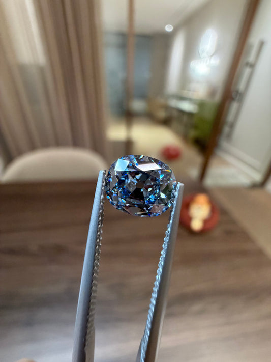 Blue Lab-Grown Diamond | 1.25CT Old Mine Cushion HPHT | VS2 | Hope Blue