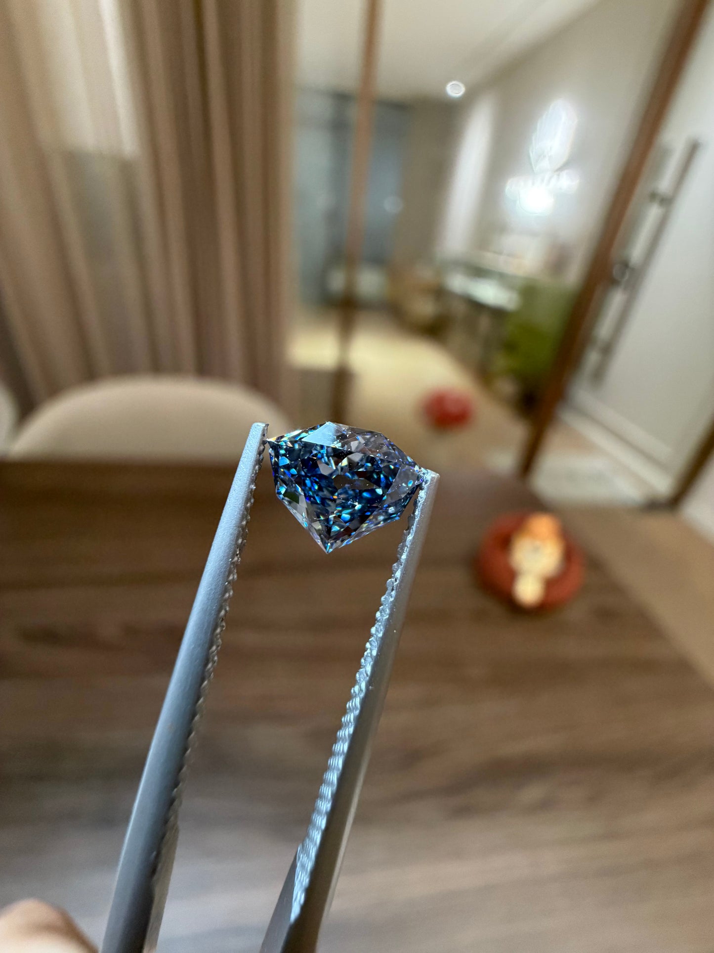 Blue Lab-Grown Diamond | 1.03CT Old Mine Triangle HPHT | VS2 | Fantasy Hope