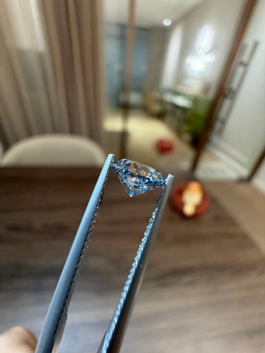 Blue Lab-Grown Diamond | 1.05CT Decagonal HPHT | VVS2 | Beyond Round