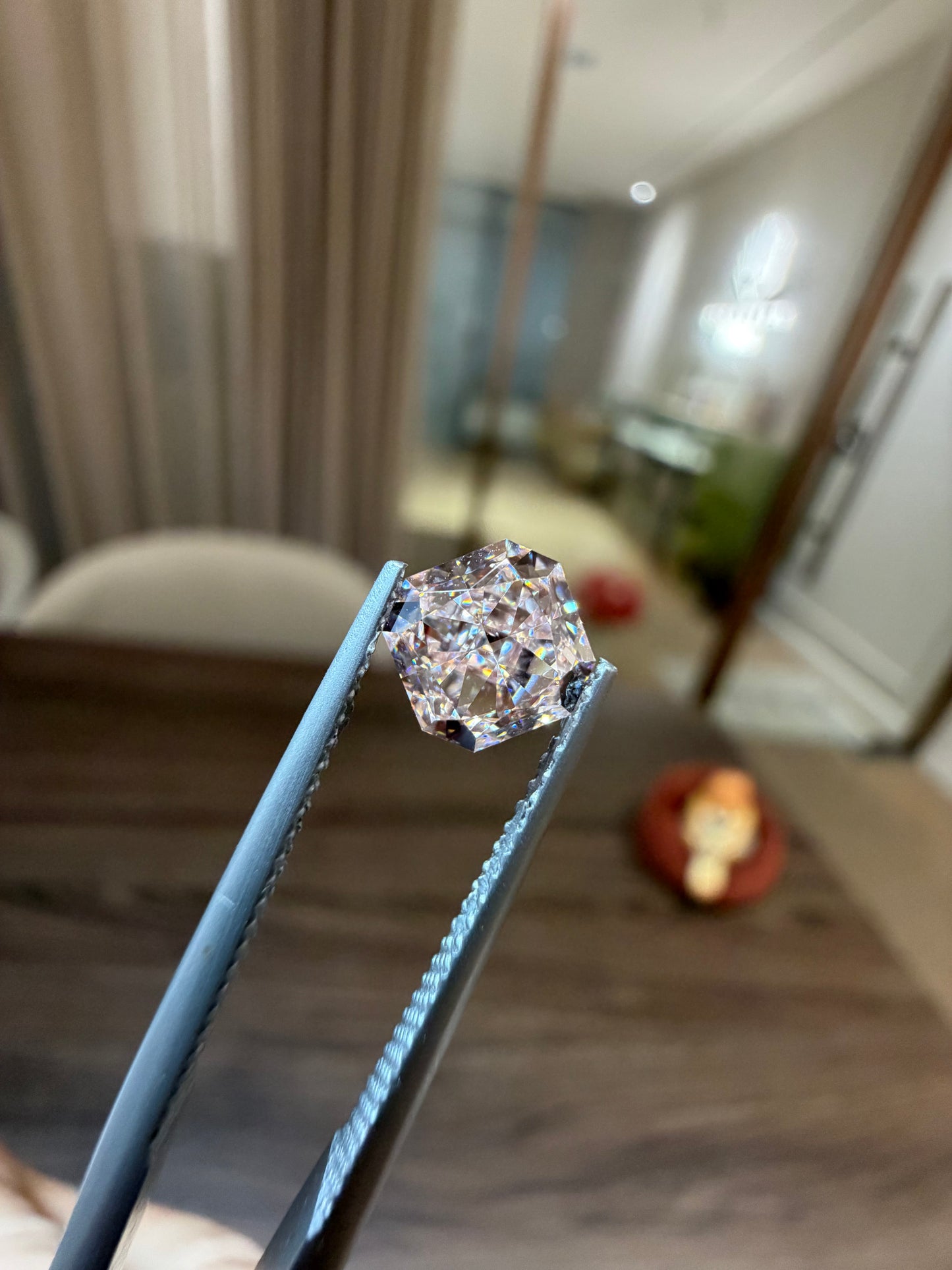 Pink Lab-Grown Diamond | 1.25CT Radiant HPHT | VS1 | Soft Blush