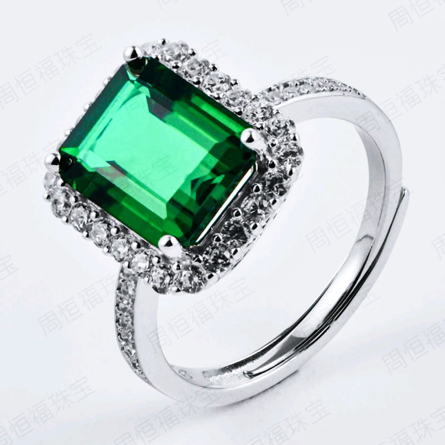 S925 Silver Emerald Elegant Refined Ring for Women - Photo 4