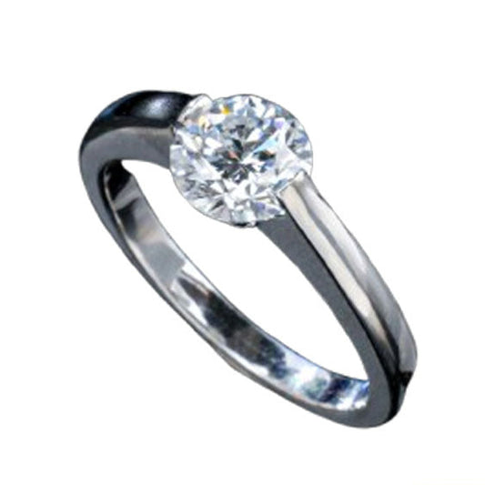 925 Sterling Silver Lab Diamond Ring, Designer Minimalist Premium - Photo 1