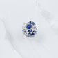 S925 Sterling Silver Lab Sapphire Ring 4-Claw Double-Side Full Diamond, Anniversary Versatile Elegant - Photo 4