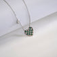 S925 Sterling Silver Lab Emerald Heart Pave Choker Necklace, for Women - Photo 4