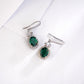 S925 Sterling Silver Lab Emerald Earrings, Vintage Premium - Photo 4