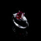 S925 Sterling Silver Lab Pigeon Blood Ruby Ring for Women, French Vintage Elegant - Photo 2