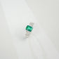 S925 Sterling Silver Lab Emerald Ring, Simple Bold Design - Photo 2