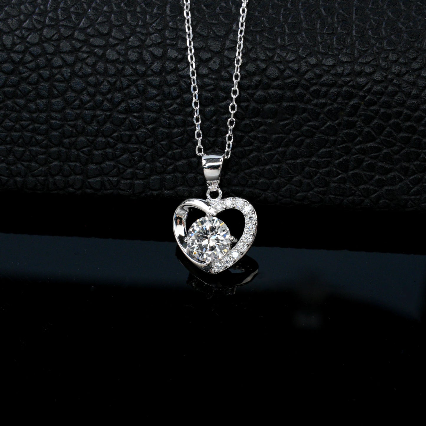 S925 Silver Hollow Heart Stone Necklace, Romantic Valentine Gift - Photo 2
