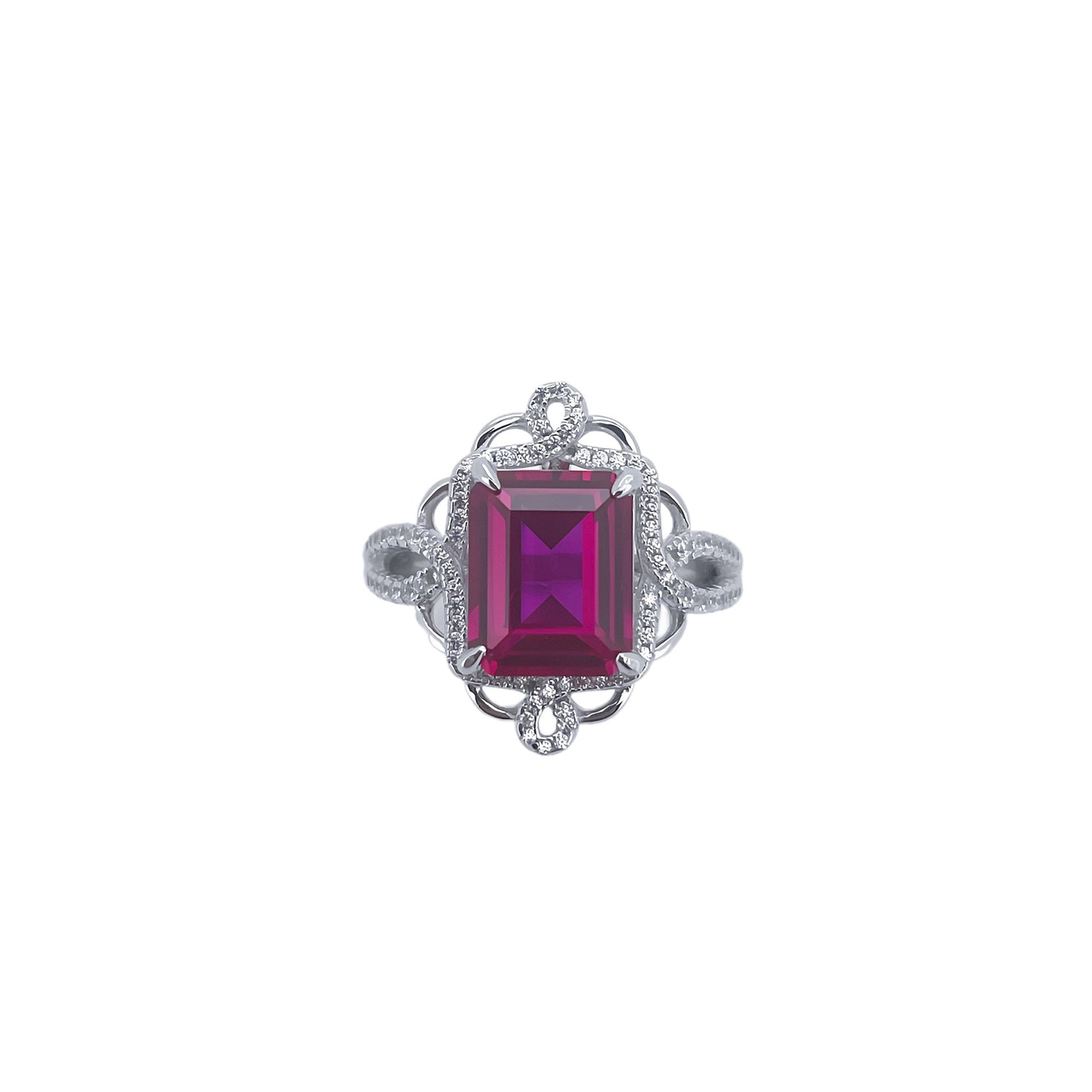 S925 Sterling Silver Lab Ruby Ring, Premium Anniversary Birthday - Photo 5