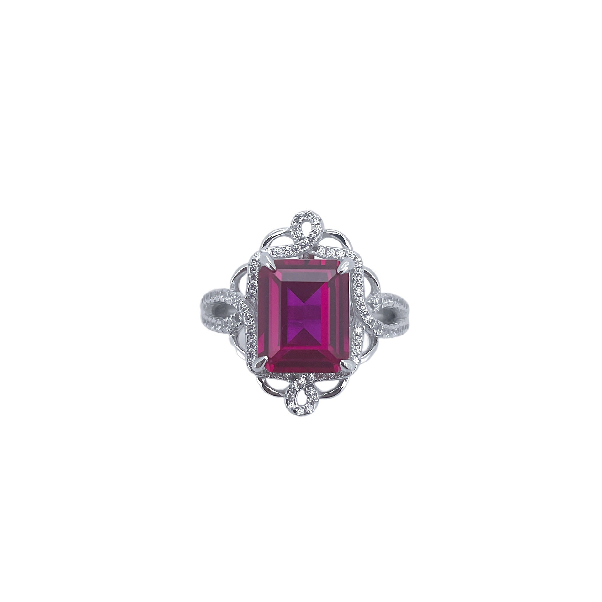 S925 Sterling Silver Lab Ruby Ring, Premium Anniversary Birthday - Photo 5