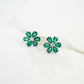 925 Sterling Silver Lab Emerald Flower Stud Earrings for Women, Cute Premium - Photo 2