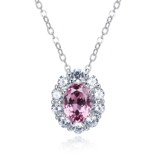 925 Sterling Silver Lab Padparadscha Sunflower Pendant Necklace, Minimalist - Photo 5