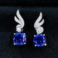 925 Sterling Silver Lab Sapphire Earrings for Women, Zircon Drop Elegant - Photo 2