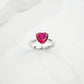 S925 Sterling Silver Lab Ruby Heart-Cut Ring, Versatile for Women - Photo 5