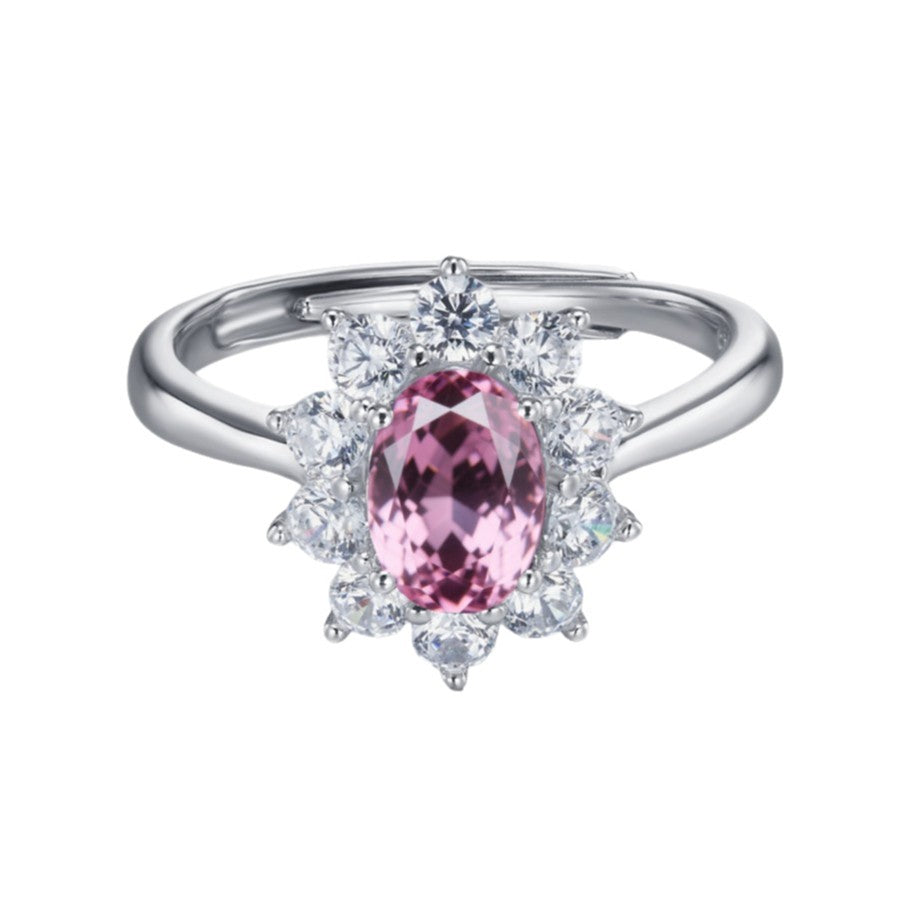 925 Sterling Silver Lab Padparadscha Ring, Versatile - Photo 5