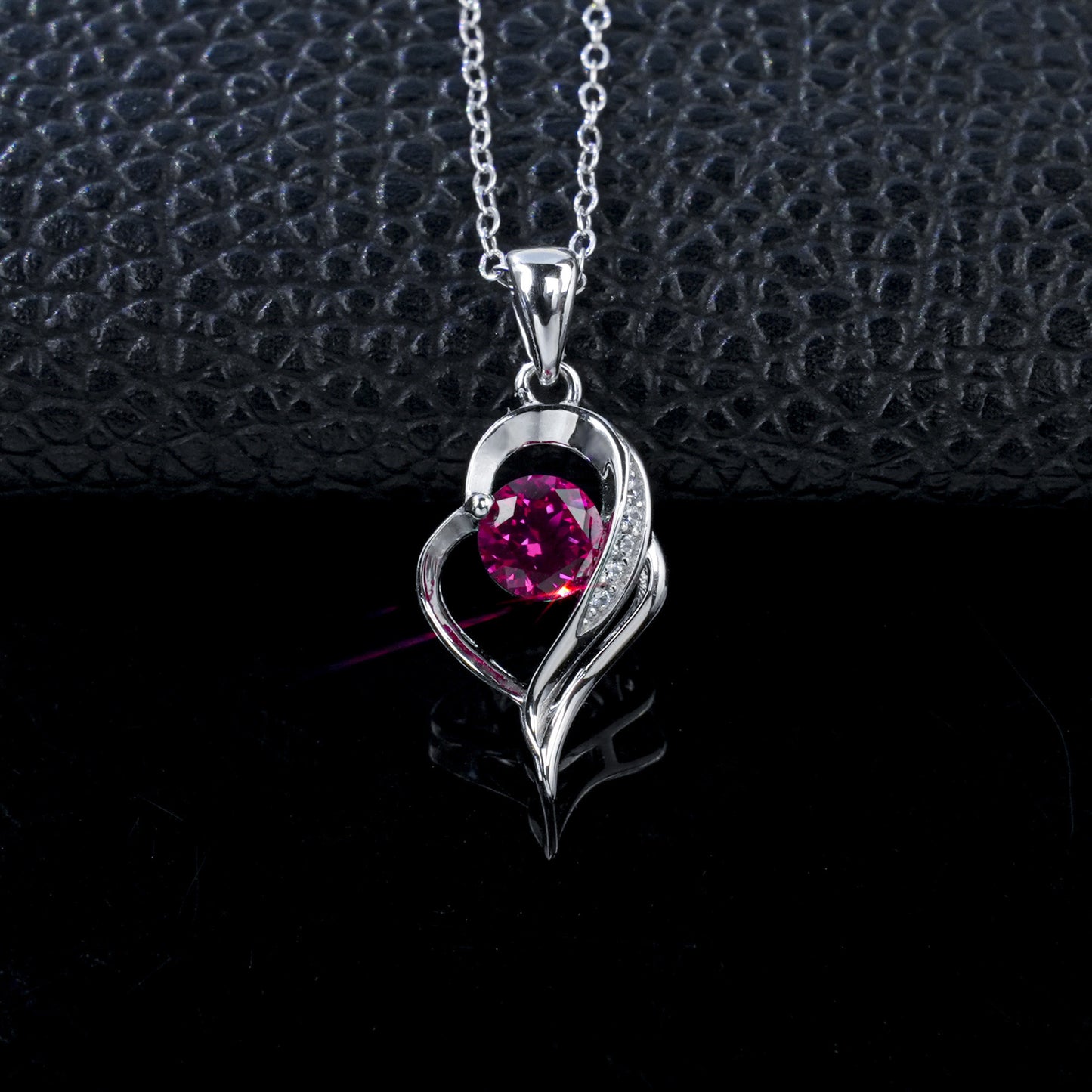 S925 Silver Gemstone Necklace Hollow Heart Diamond Choker, Romantic Gift - Photo 1