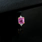 S925 Sterling Silver Lab Padparadscha Ring for Women, Premium - Photo 3