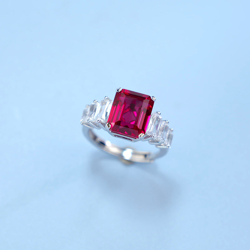 Bold Lab coloured Gemstone Ring S925 Silver, Lab Green Gemstone - Photo 2