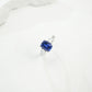 S925 Sterling Silver Lab Gemstone Cushion Adjustable Open Ring, Premium for Women - Photo 3