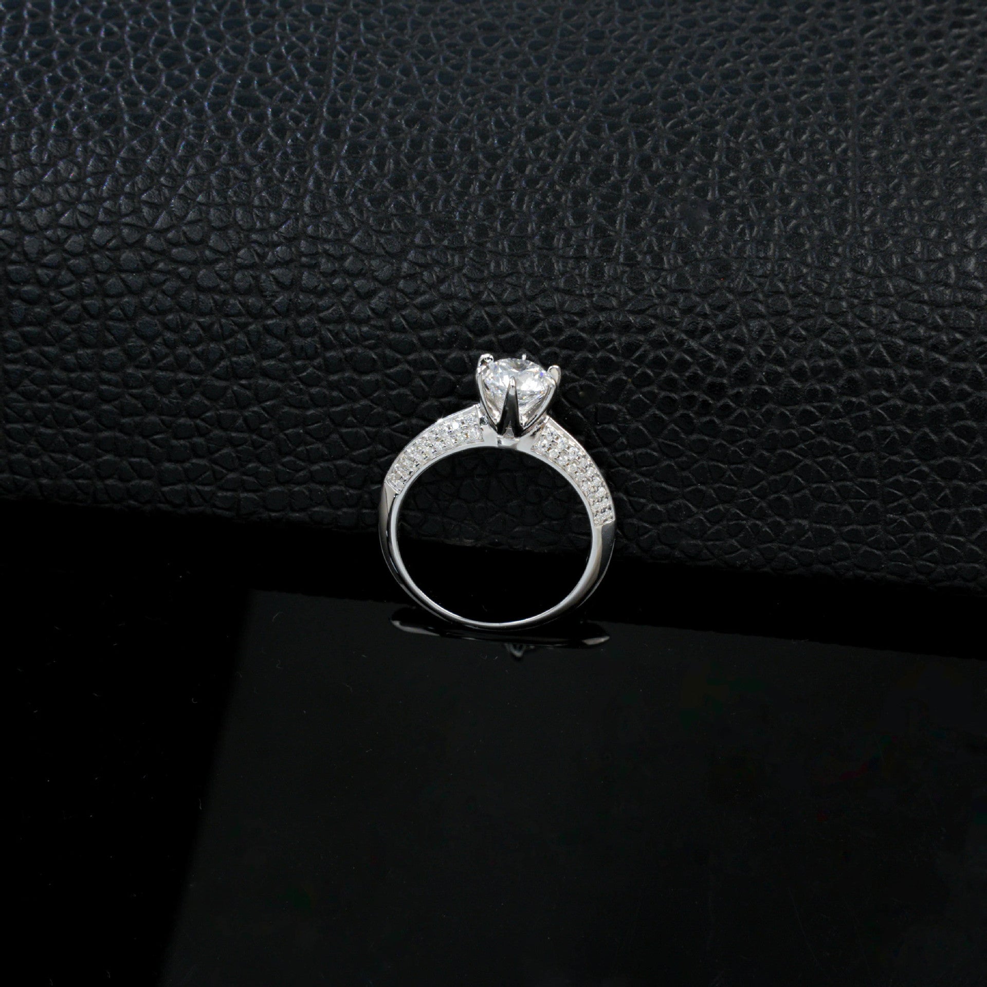 925 Sterling Silver Lab Diamond Six-Prong Engagement Ring, Premium - Photo 4