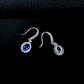 S925 Silver Oval Lab Sapphire Halo Ear Hooks, Birthday Gift - Photo 4