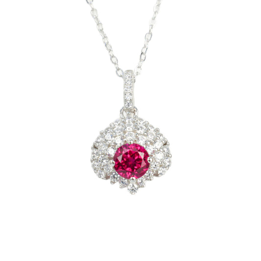925 Sterling Silver Lab Ruby Choker Necklace for Women, Designer Birthday Gift - Photo 5