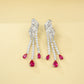 S925 Sterling Silver Lab Ruby Jewellery Set (Necklace, Bracelet, Ring, Earrings) - Photo 4