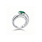 925 Sterling Silver Lab Emerald Teardrop Ring, Vintage Versatile - Photo 3