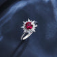 S925 Sterling Silver Lab Ruby Ring, Versatile Women's - Photo 4
