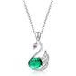 Lab Emerald Cute Swan Pendant, Premium Unique Necklace - Photo 2
