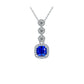 S925 Sterling Silver Royal Blue Lab Sapphire Three-Layer Round Pave Necklace, Premium for Women - Photo 5
