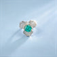 S925 Sterling Silver Paraiba Sapphire Flower Ring, Designer Versatile - Photo 1